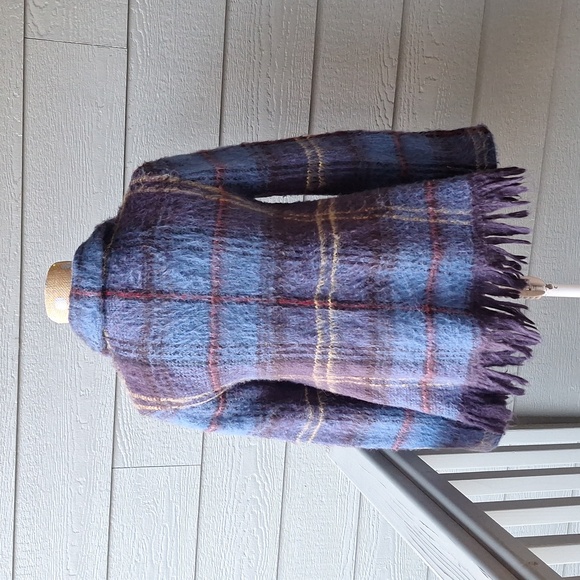 Free People fringe plaid jacket Mohair Alpaca Wool blend size XS - Picture 6 of 10